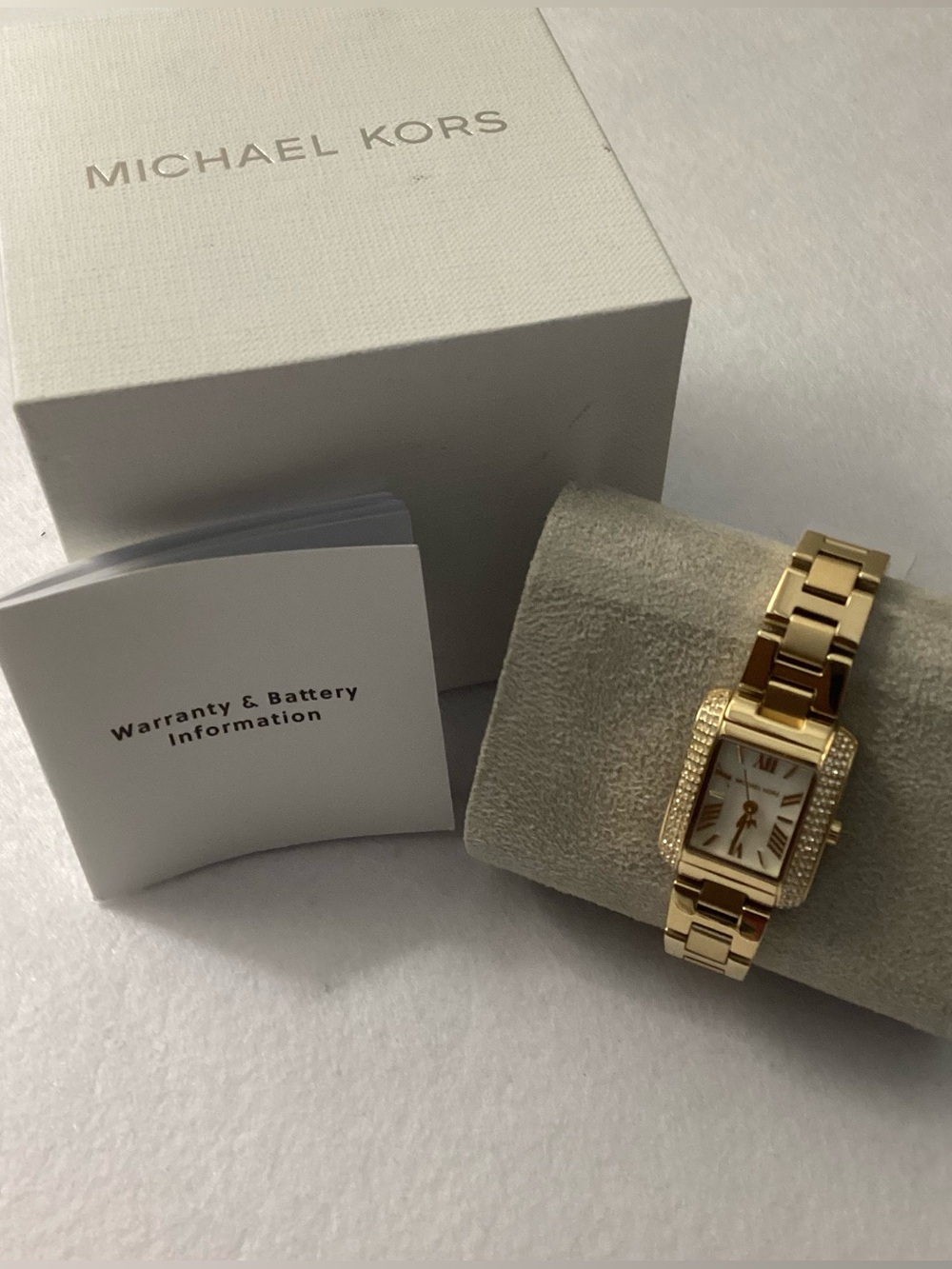 Michael Kors Mini Emery Pavé Gold-Tone Stainless Steel Watch 22mm